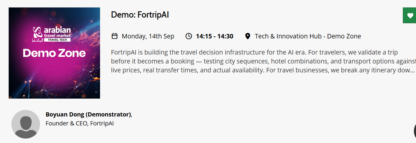 From Travel Decisions to Travel Operations: FortripAI at Arabian Travel Market 2026